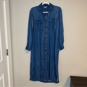 Knox Rose - Blue Longr Sleeve Denim Shirt Dress